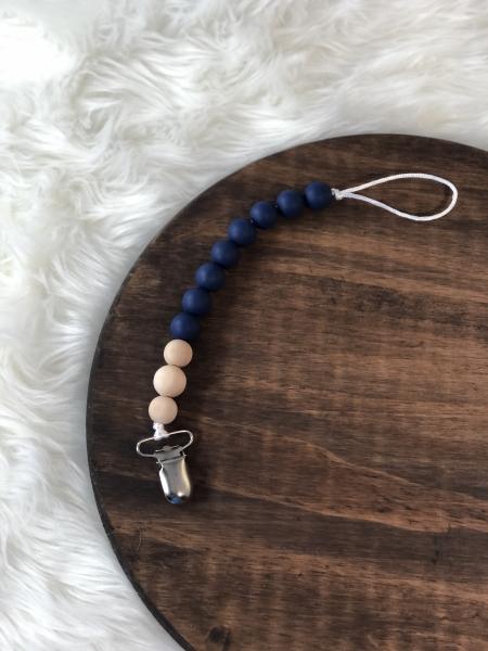 Navy Blue Pacifier Clip picture