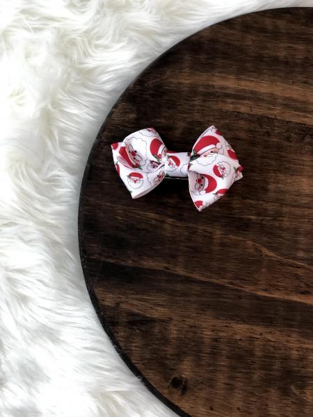 Santa Ribbon Mini Clip Bow