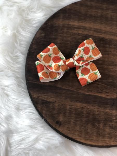 Pumpkins Ribbon Clip Bow