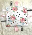 Pink Floral Taggie Blanket