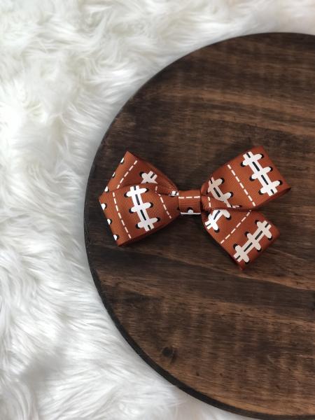 Football Ribbon Clip Bow