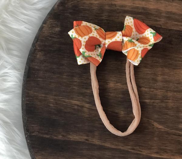 Pumpkins Ribbon Bow Nylon Headband picture