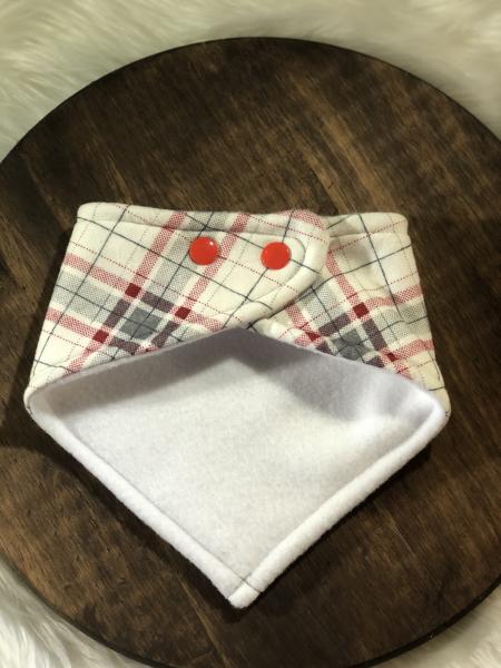 Red & Grey Plaid Bandana Bib picture