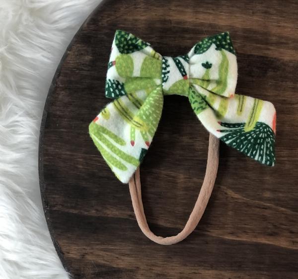 Succulents Bow Nylon Headband