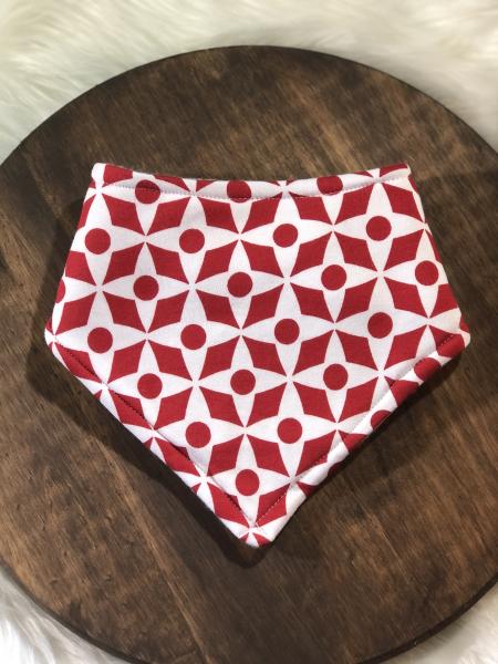 Red Geometric Bandana Bib