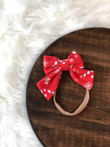 Candy Canes Bow Nylon Headband