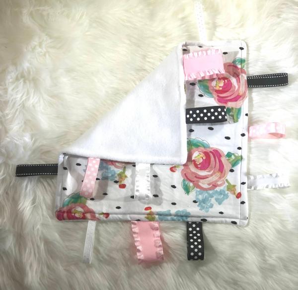 Pink Floral Taggie Blanket picture
