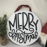 Round Merry Christmas Door sign