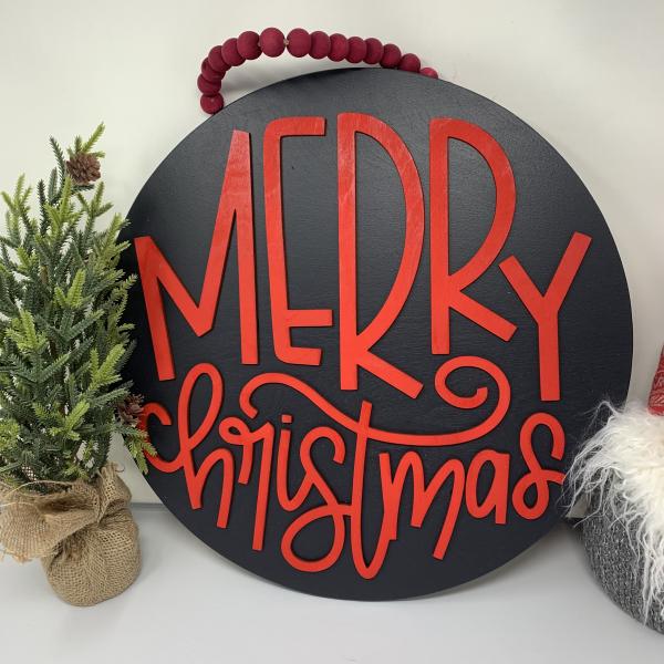 Round Merry Christmas Door sign picture