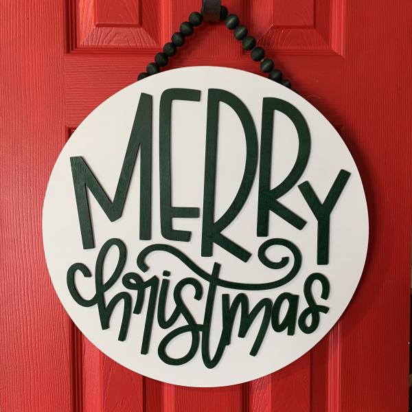 Round Merry Christmas Door sign picture