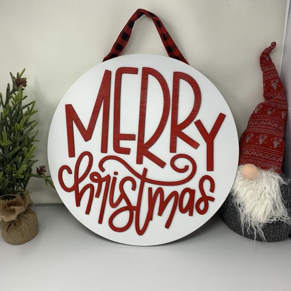 Round Merry Christmas Door sign picture