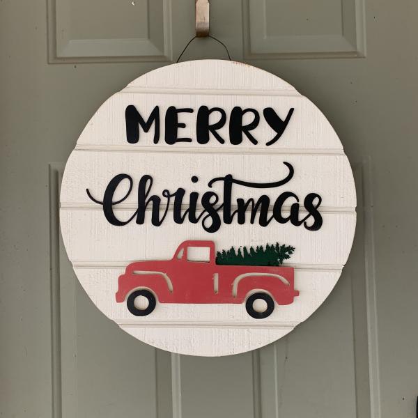 Merry christmas truck door hanger picture