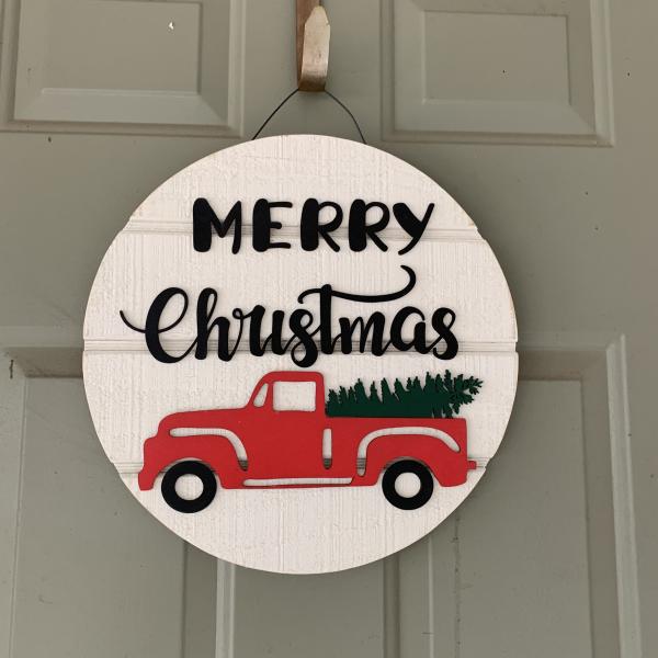 Small Merry christmas truck door hanger picture