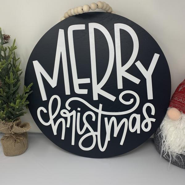 Round Merry Christmas Door sign picture