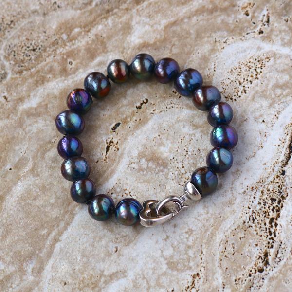 Freshwater black pearl bracelet picture