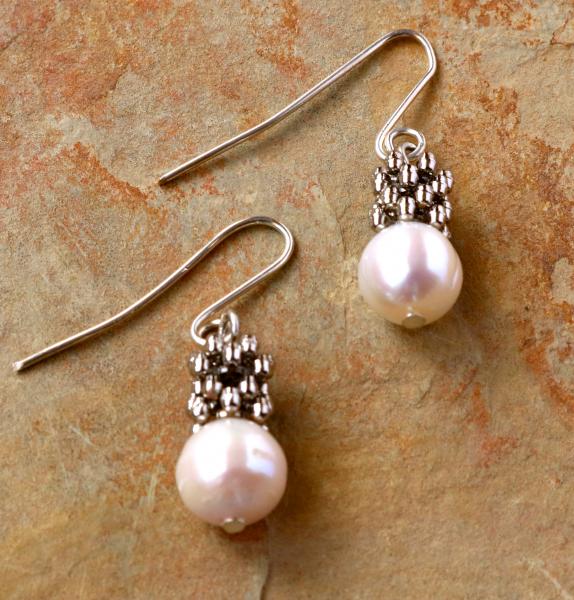 Freshwater pearls with Thai metal earring picture