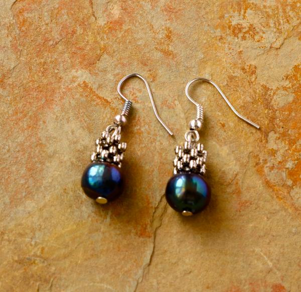 Freshwater pearls with Thai metal earring picture