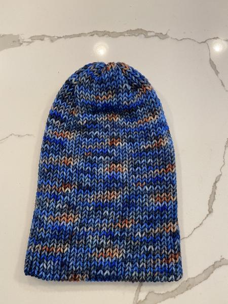 Blue Knitted Wool Beanie