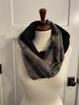 Grey Flannel & Knit Infinity Scarf