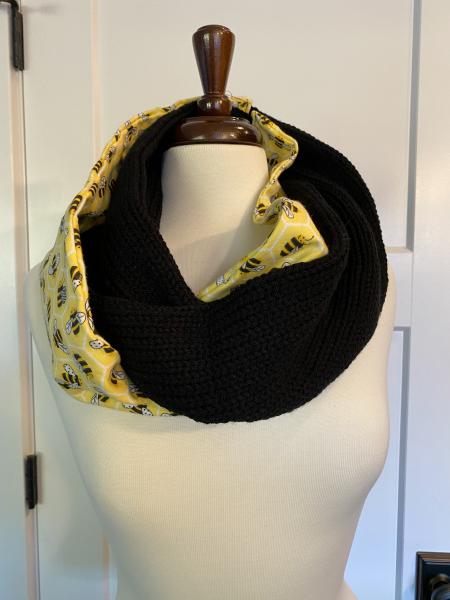 Honey Bee Flannel & Knit Infinity Scarf picture