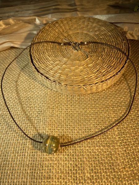 Gold sheen obsidian necklace picture