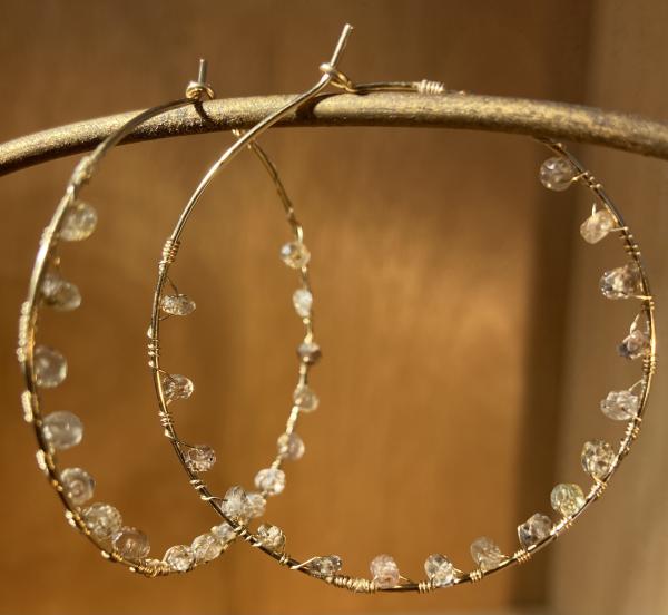 Tundra sapphire 14k gold filled hoop earrings picture