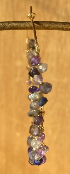 Gorgeous gemstone earrings in purple and blue tones. picture