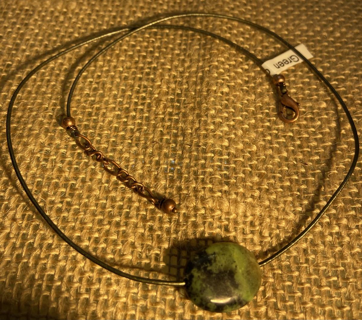 Green African opal necklace picture