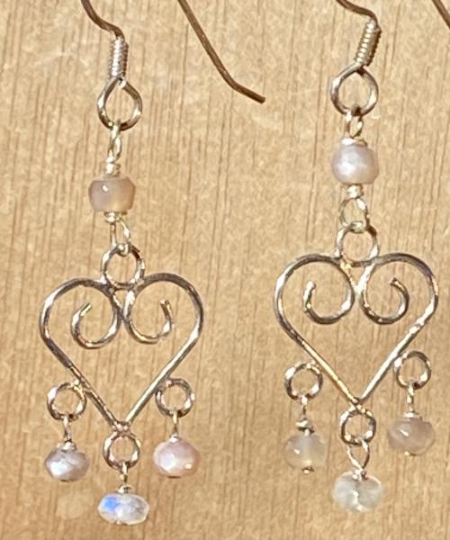 Moonstone and .925 silver earrings picture