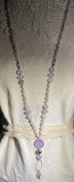 Amethyst and .925 silver long necklace picture