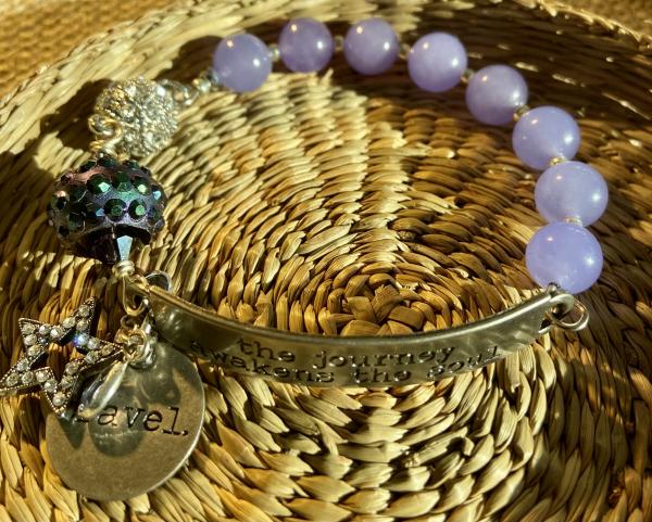 Sentiment bracelet with purple agate picture