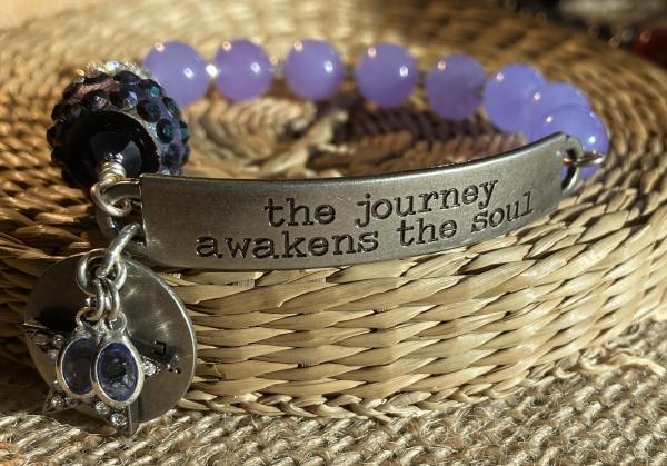 Sentiment bracelet with purple agate