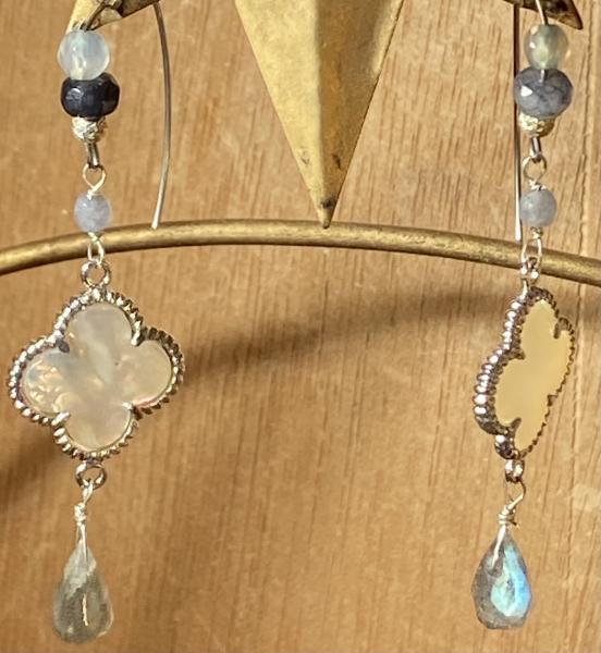 Labradorite and mother of pearl earrings picture