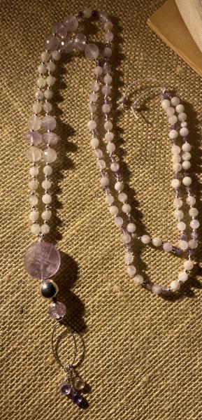Amethyst and .925 silver long necklace