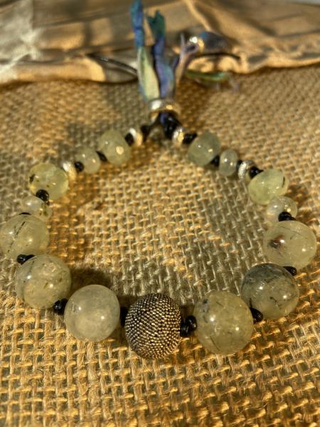 Prehnite and .925 silver bracelet