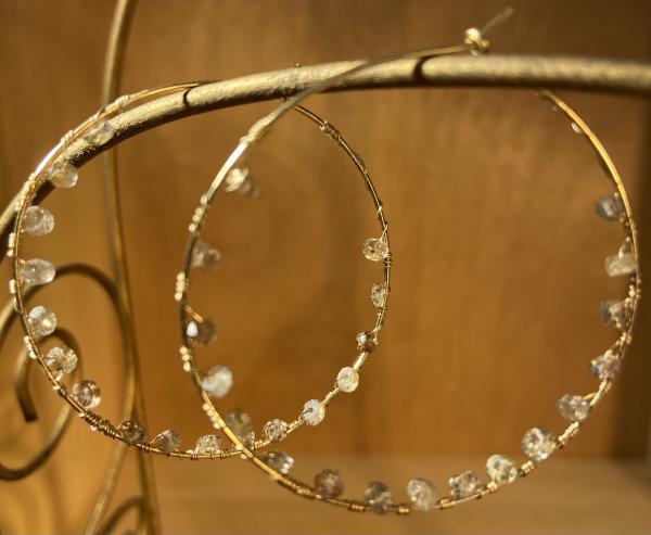 Tundra sapphire 14k gold filled hoop earrings picture