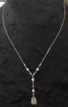 Labradorite and pearl Y necklace