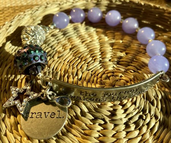 Sentiment bracelet with purple agate picture