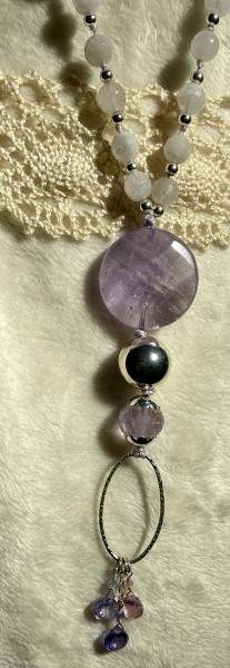 Amethyst and .925 silver long necklace picture