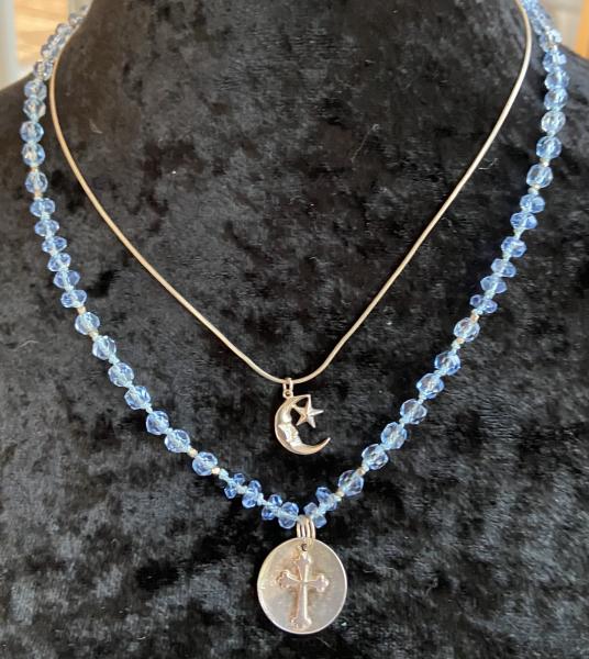 Blue quartz double necklace picture