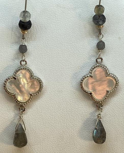 Labradorite and mother of pearl earrings picture