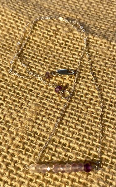 Shaded amethyst and.925 silver bar necklace picture