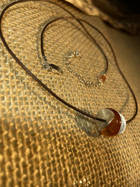 Amber and .925 silver necklace picture