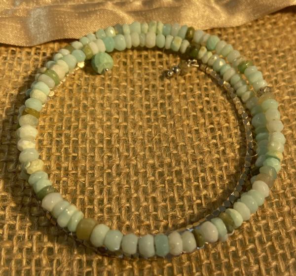 Peruvian opal double coil bracelet picture