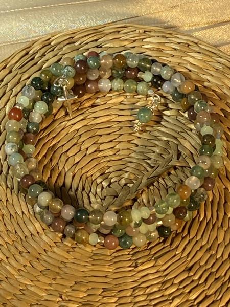 Ocean jasper quadruple coil bracelet picture