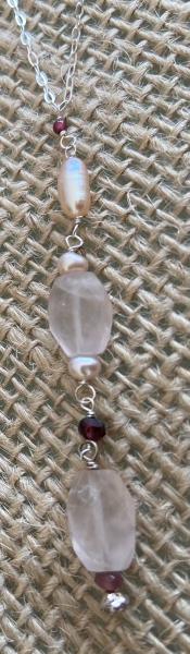 Rose quartz, ruby and pearl with .925 silver picture