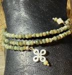 Green cats eye and .925 silver bracelet