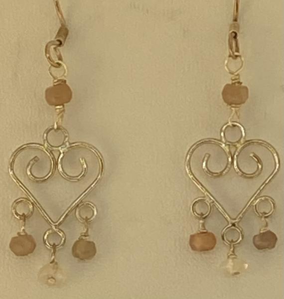 Moonstone and .925 silver earrings picture