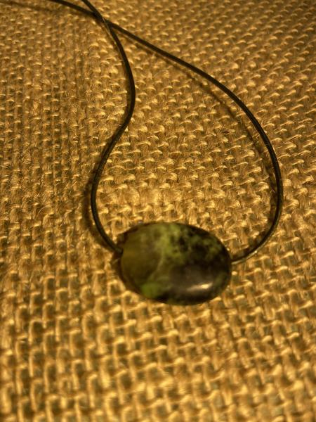 Green African opal necklace picture