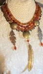 Carnelian bib necklace